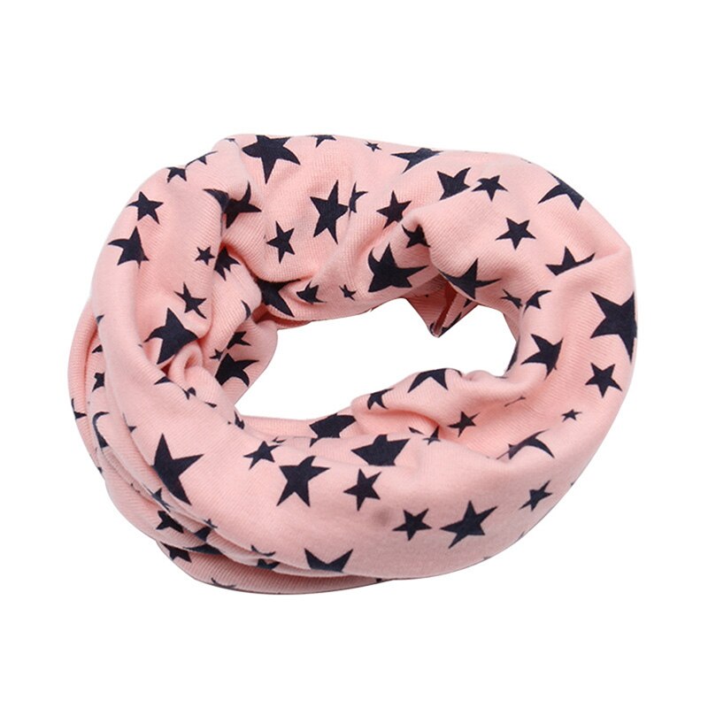 Barnscarf snood utomhus halsduk halsduk höst vinter söt lång varm stjärntryck ring halsduk för barn 7 färg