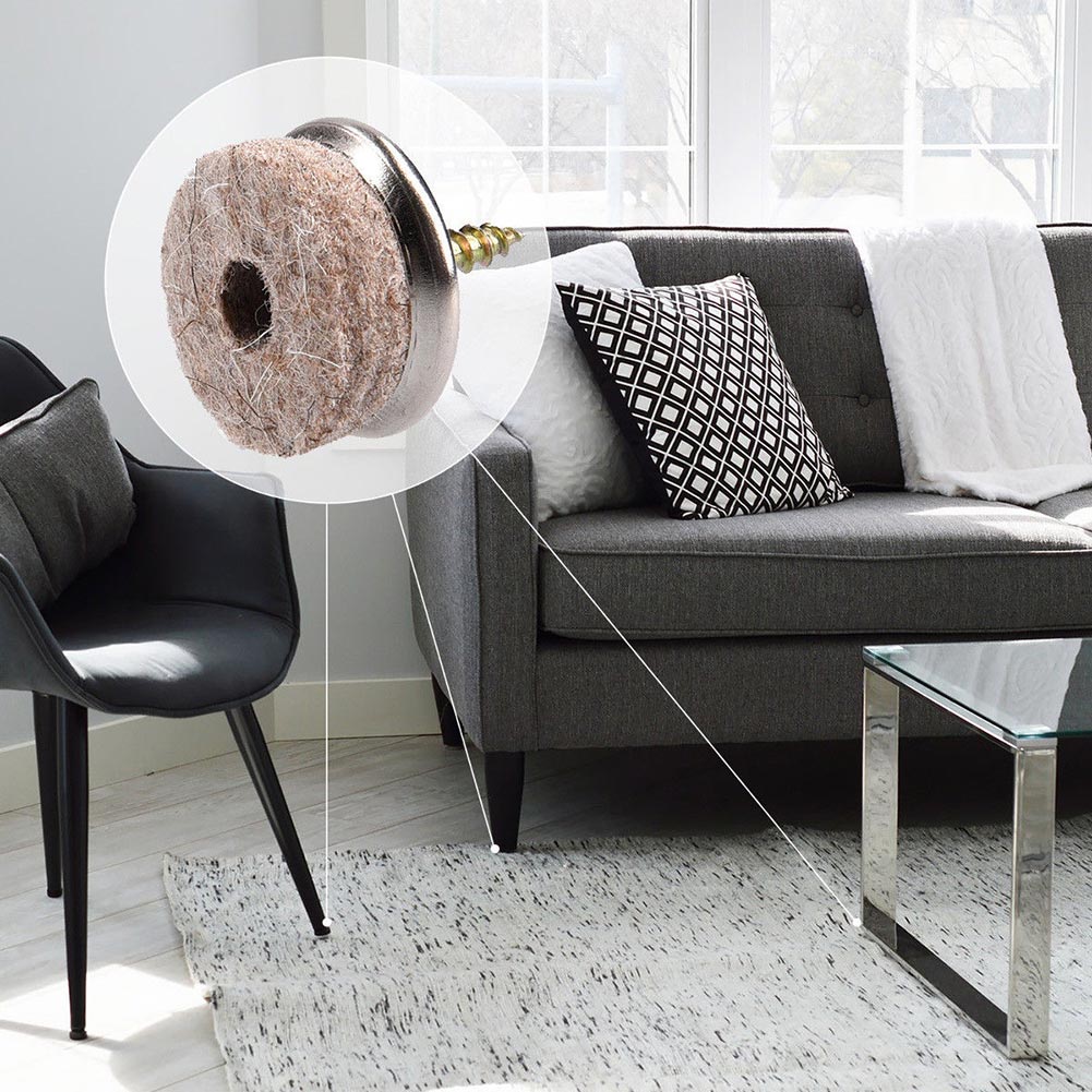 20 Meubels Anti-Slip Slijtvaste Vilt Slideway Met Schroef Stoel Vloer Bescherming Meubels Cup Meubels hardware