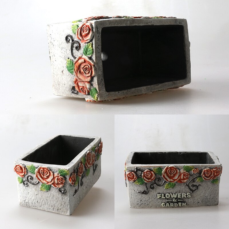 Rose Wijnstok Bloem Relief Europese Stijl Cement Pot Siliconen Mal Decoratieve Retro Industriële Handgemaakte Diy Mold Clay Craft Mold