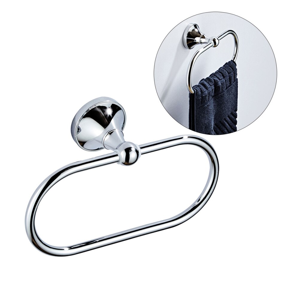 Moderne Wandmontage Handdoek Plank Eenvoud Spray Handdoek Ring Ovale Handdoek Opknoping Rack Voor Badkamer Keuken Hotel: Default Title