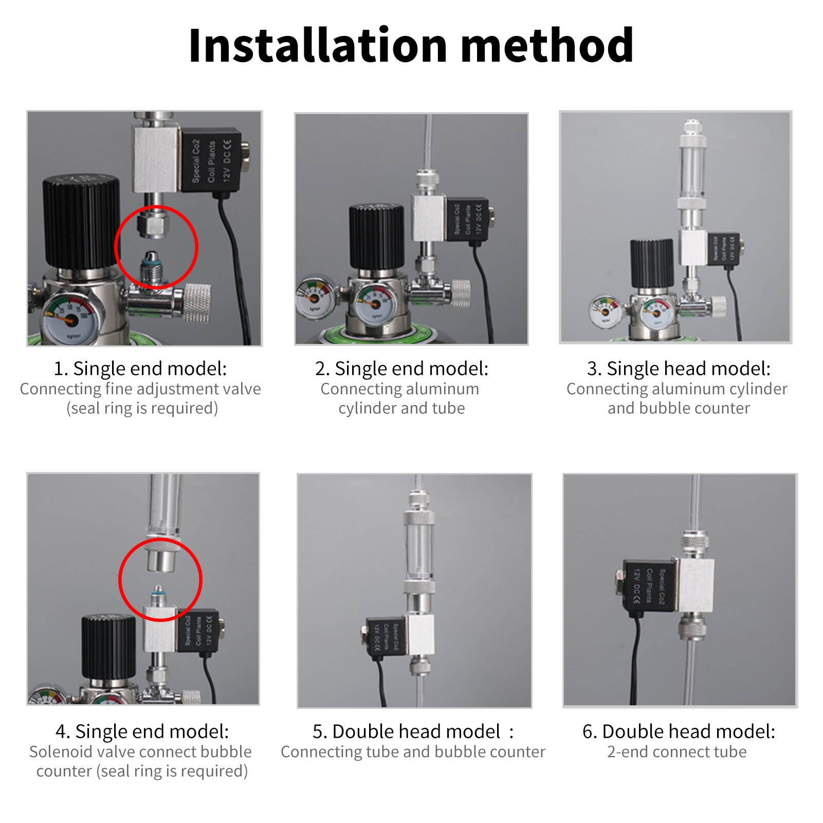 CO2 Magneetventiel Dc 12V Output Aquarium CO2 Regulator Systeem Elektrische Lage Temperatuur Magnetische Valve Voor Aquarium Aquarium