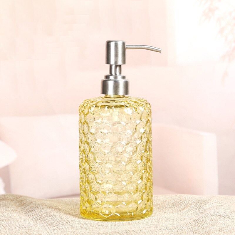 Distributeur de savon liquide pour Gel douche de 500ml, bouteille à main, bouteille à main, distributeur de savon Type cosmétique, accessoires de salle de bains: Yellow