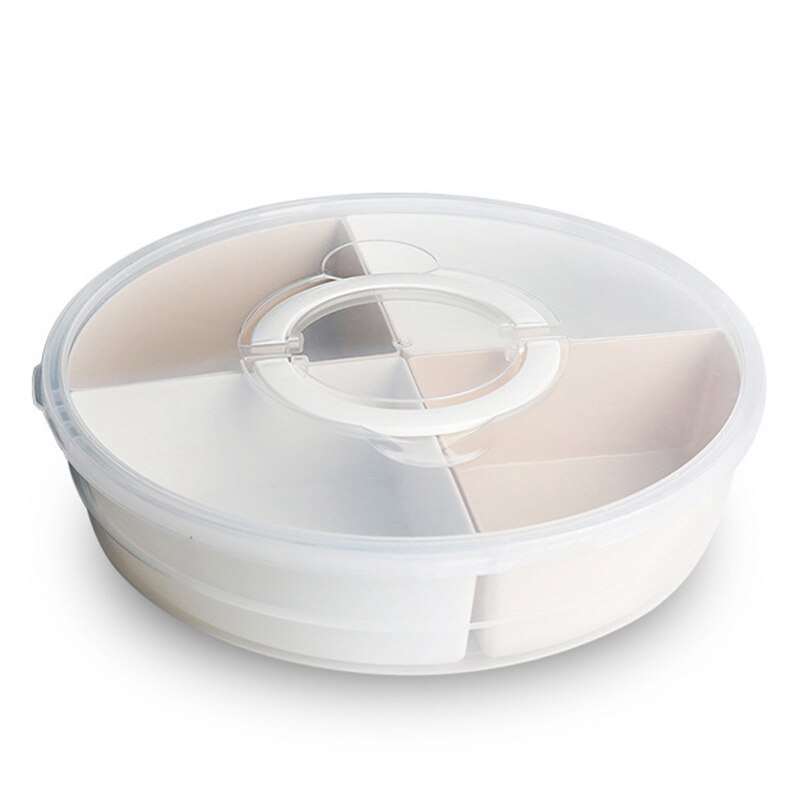 4-Compartment Vegetable Tray Snack Storage Box with Lid Fruit Bowl with Lid: Default Title