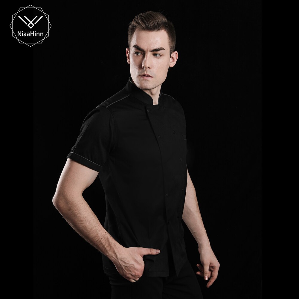 breathable short-sleeved chef uniform unisex chef jacket coffee shop high overalls hotel restaurant chef uniform