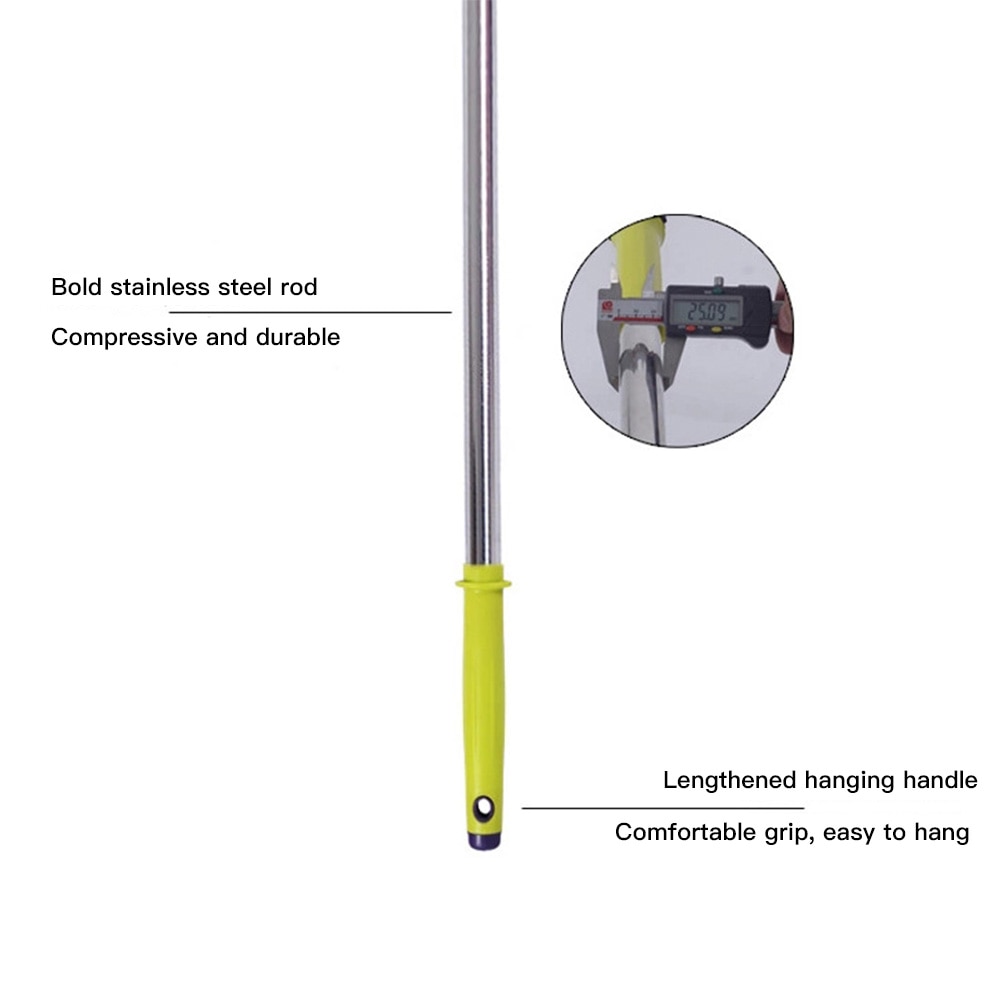 Silicone Glass Cleaning Tool Double-Sided Telescopic Rod Window Cleaner Squeegee Wiper Long Handle Rotating Head Brush Scrubbe