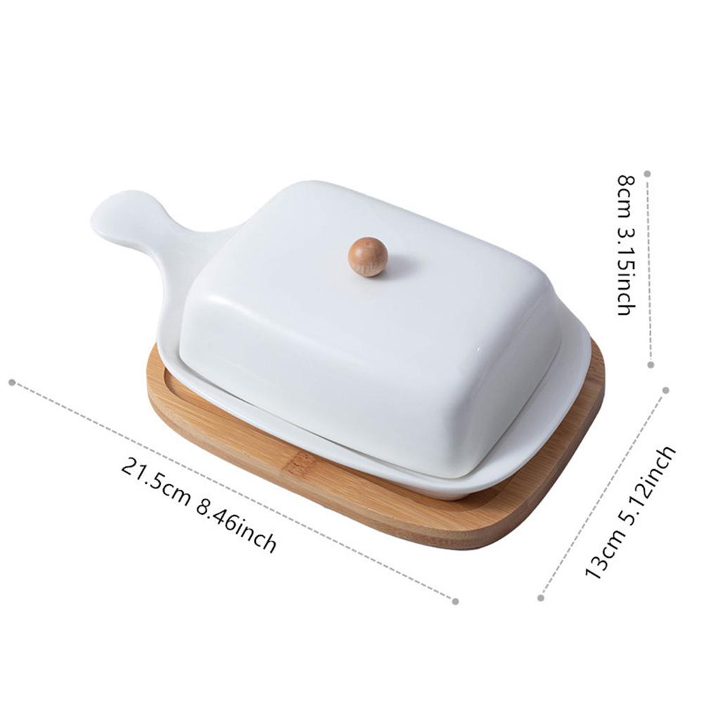 1pc Porcelain Butter Dish With Lid, Perfect For East / West Butter Porcelain Butter Dish With Handle Cheese Dish