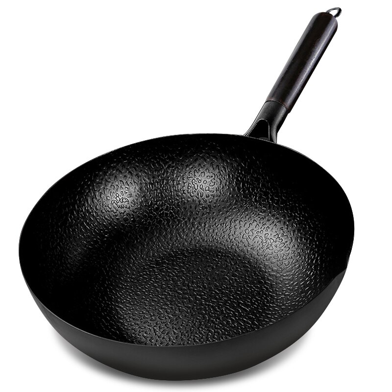 Wok Pan, Chinese Ijzeren Wok, Keuken Kookgerei, Roerbak Pan Vlakke Bodem Pan, inductie Kookplaat En Gasfornuis