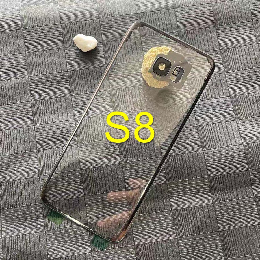 Clear Cover For Samsung Galaxy S8 S9 Plus S10 5G Back Battery Cover Rear Housing Door Glass Panel With Camera Lens Replacement