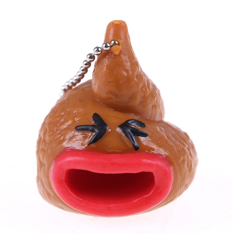 drôle caca porte-clés émoticône jouet Pop Out langues nouveauté amusant petite blague délicate Antistress jouet pour enfants ou enfants