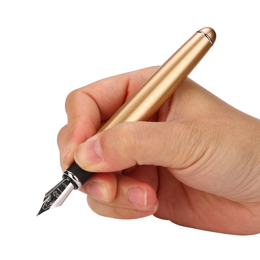 Luxury Calligraphy Fountain Pen Red Wood Brass Twist Spinning Golden Fude Bending Nib Ink Pen Office School Supplies