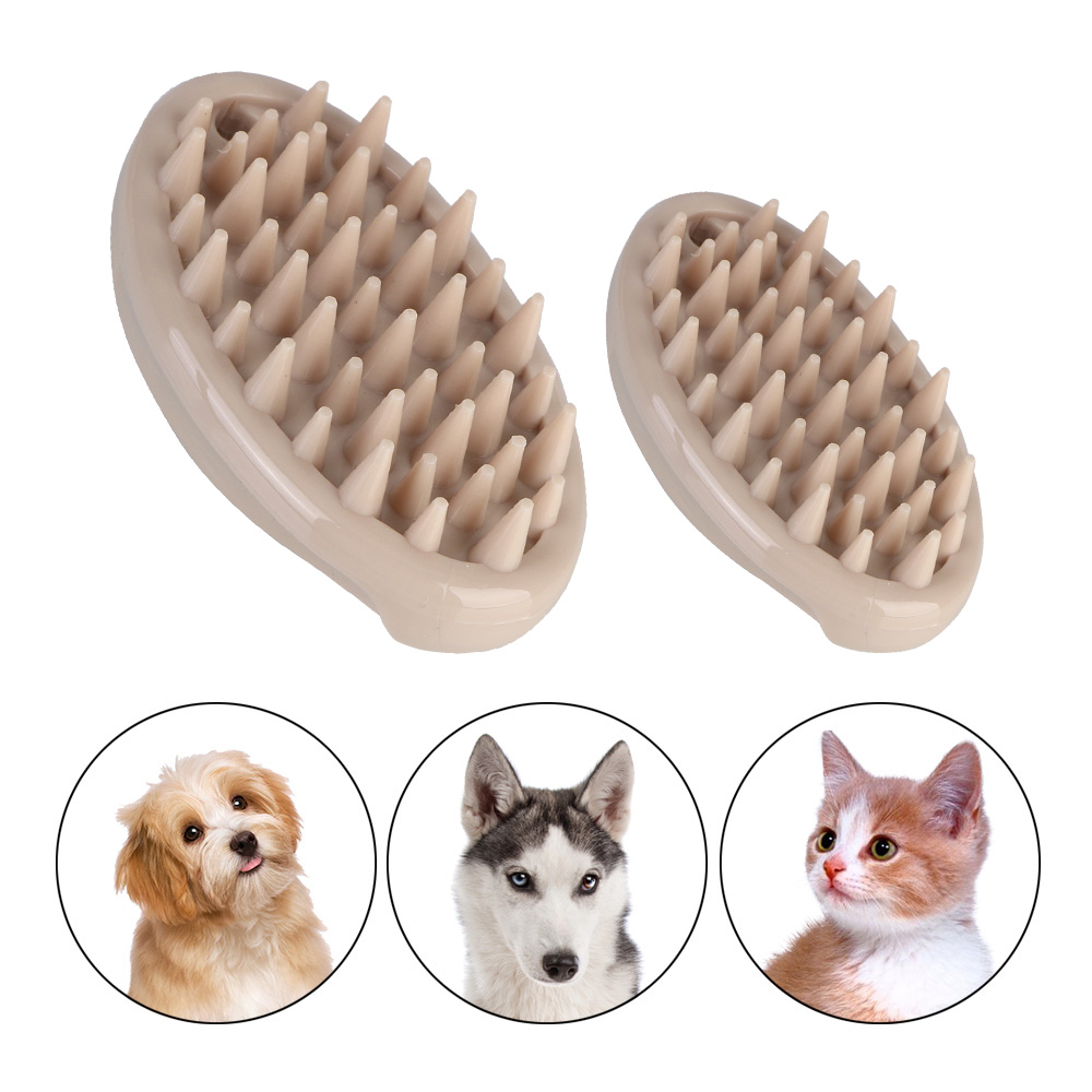 Limpiador de cerdas de silicona suave para mascotas, cepillo de masaje para perros y gatos, cepillo de limpieza rápida, peine, herramientas de lavado