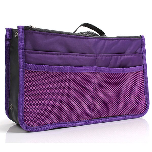 Delle donne Sacchetto Cosmetico di Grande Inserto Dell'organizzatore Della Borsa di Trucco Del Sacchetto Multi Funzionale Delle Donne Cosmetico di Immagazzinaggio di Borse Da Viaggio: purple