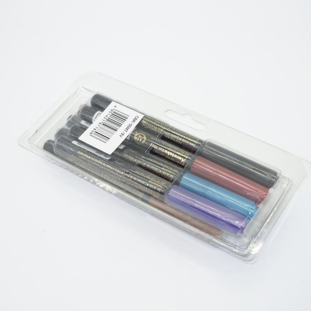 ZIG Kuretake-bolígrafos metálicos de pincel suave para acuarela, conjunto de marcadores para caligrafía FUDEBIYORI, 8 colores, Japón