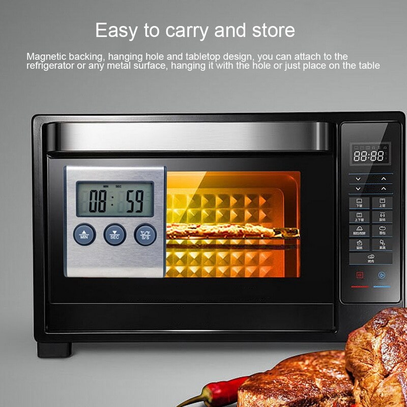 1pc Kitchen food thermometer Digital Probe Oven & Meat Thermometer Timer for BBQ Grill Meat Food Cooking