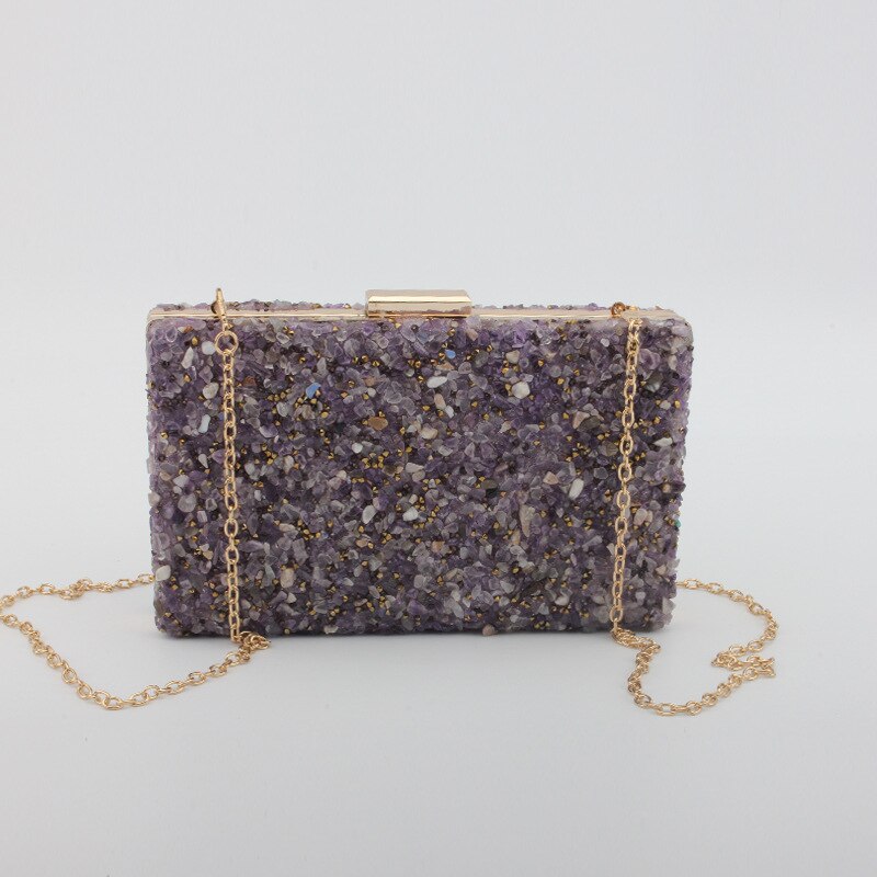 Mode Kleurrijke Kristallen Stenen Clutch Bag Avond Clutch Bags Chain Bruidsmeisje Bag Wedding Party Handtassen Portemonnee Portemonnees