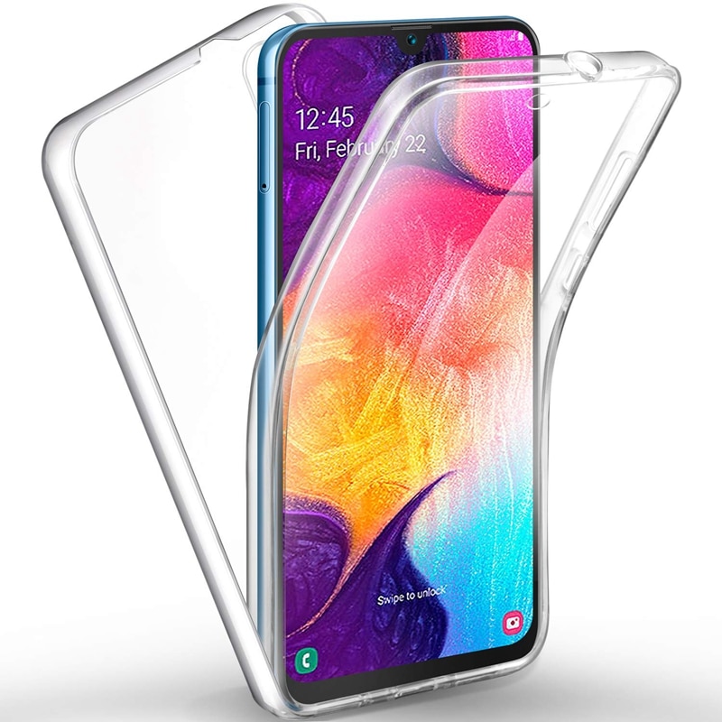 Voor Samsung Galaxy A50 A40 A30 A10 M20 M10 Case 360 Graden Full Cover Silicone Luxe Soft TPU Case