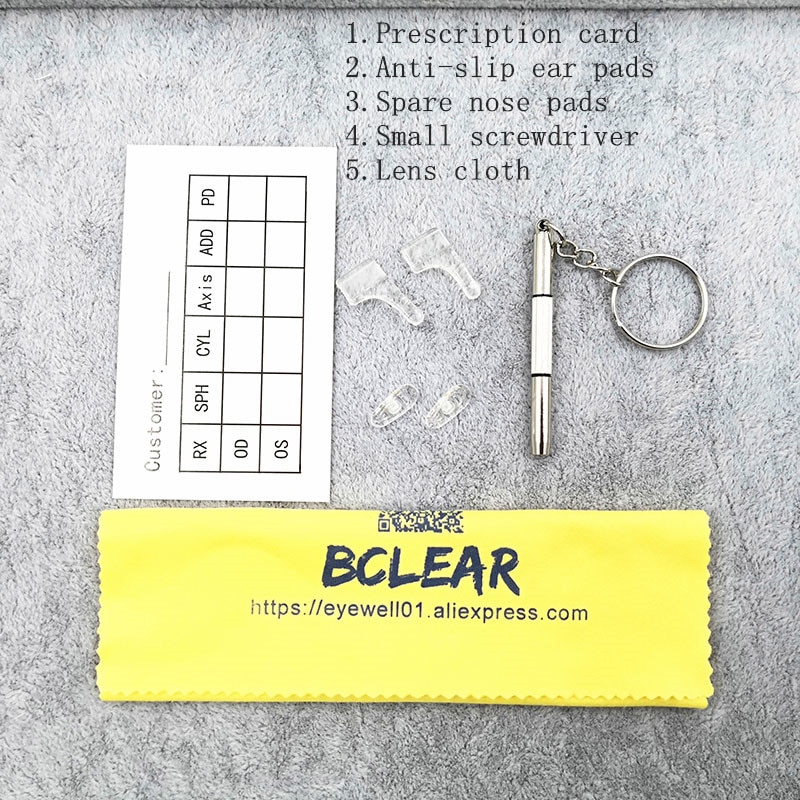 Bclear intellektuel dame halvkant brillestel raffineret luksuriøs ren titanium kvinder briller brillestel
