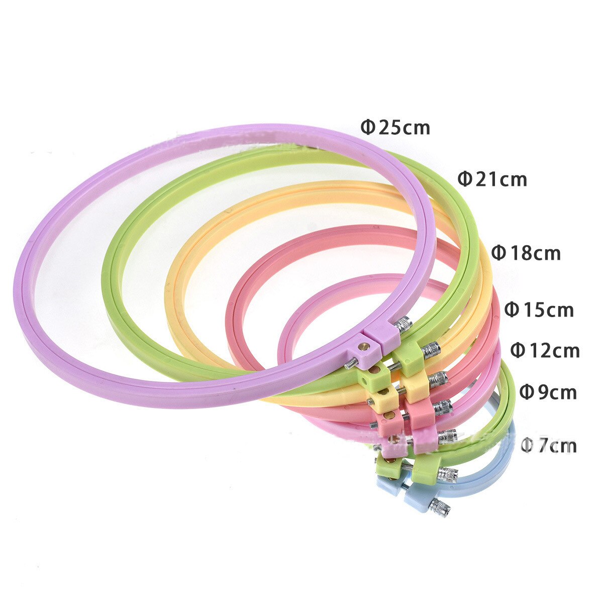Aros de bordado redondos de plástico para costura, marco de aro de bordado para bricolaje, aguja de punto de cruz, herramientas auxiliares
