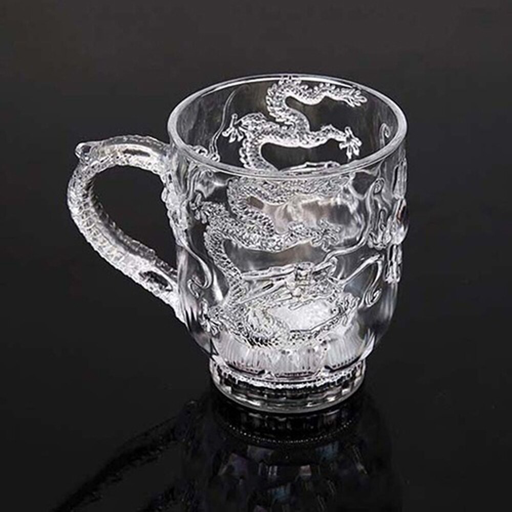Ledde blinkande färgförändring mugg vatten aktiverad tänds drake mönster 285ml öl cup för bar ktv hem part