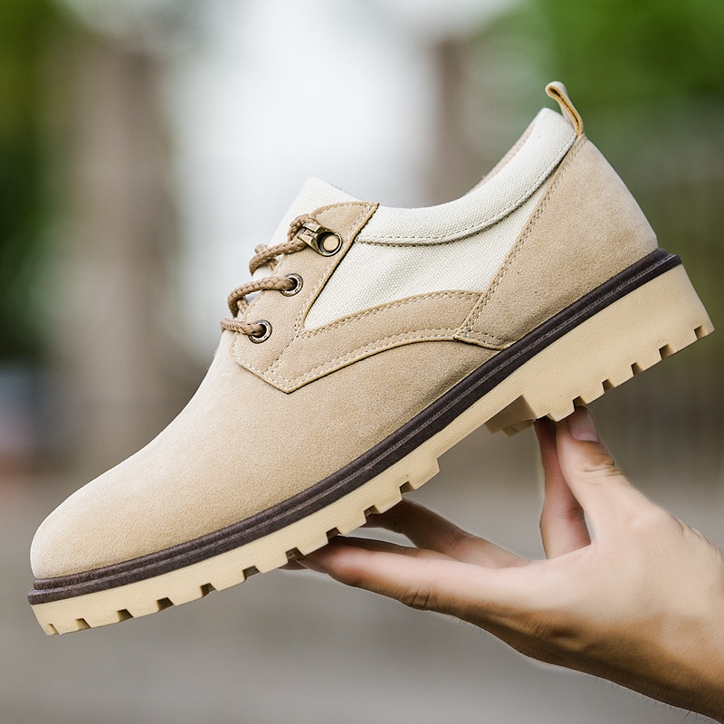 Män skor sommar höst bekväma män fritidsskor läder män andas flats skor