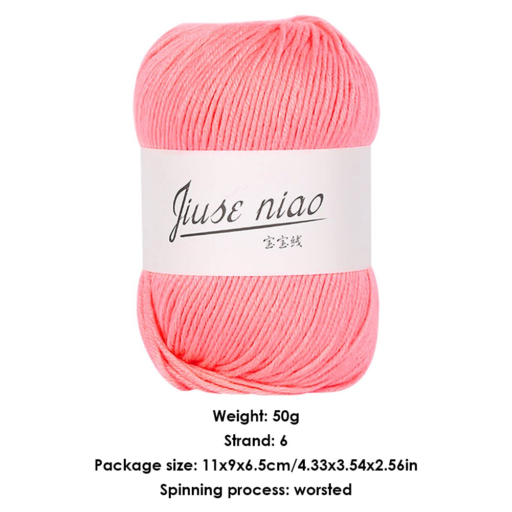 50g/rollo de hilados para ganchillo finos de algodón de punto suave DIY hilos de bebé suave Rival línea de tejer cinta de Hilo: C
