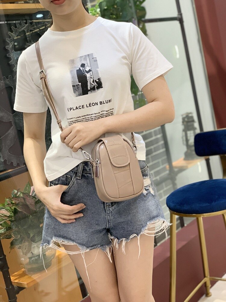 Lille taske kvinde netværk rød skulder/crossbody taske cool all-match dame læder tasker telefon taske