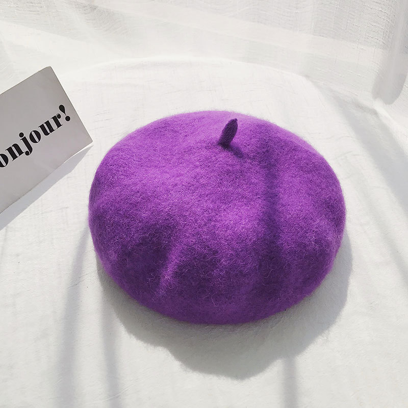 Cashmere Berets Hats Winter Warm Wool Berets Autumn Winter Vintage Female Hat Warm Cap Female Lady Girls Khaki Beige Red Yellow