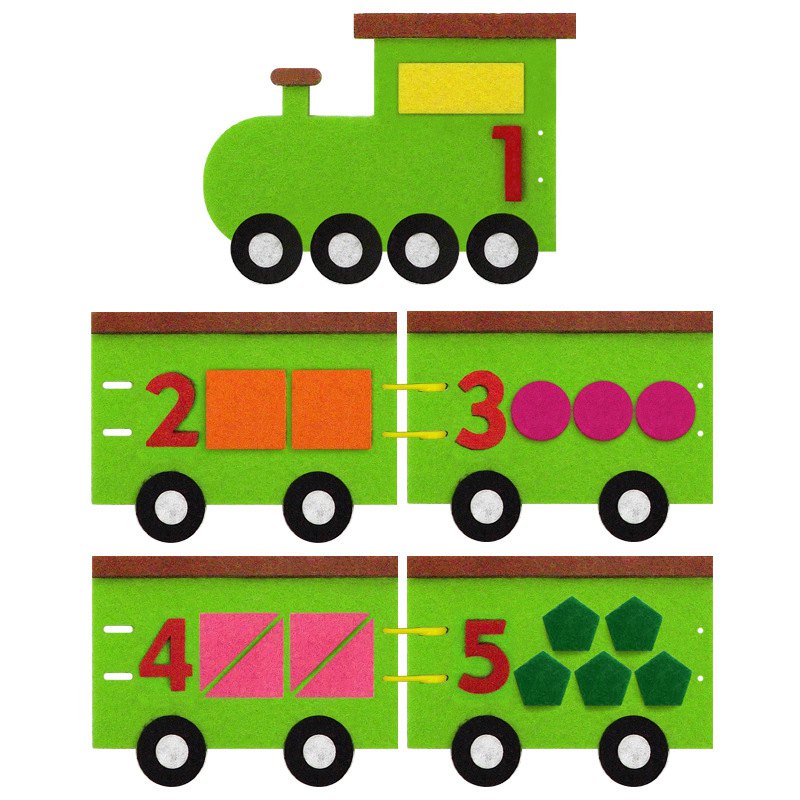 Felt Train For Children Early Learn the Numbers/ G... – Grandado