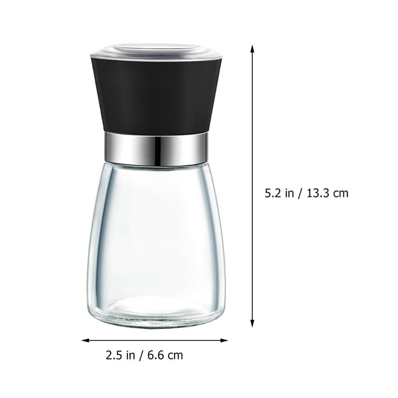 2 stk pepperkvern i rustfritt stål manuell pepperkvern for hjemmet (kartongpakking)