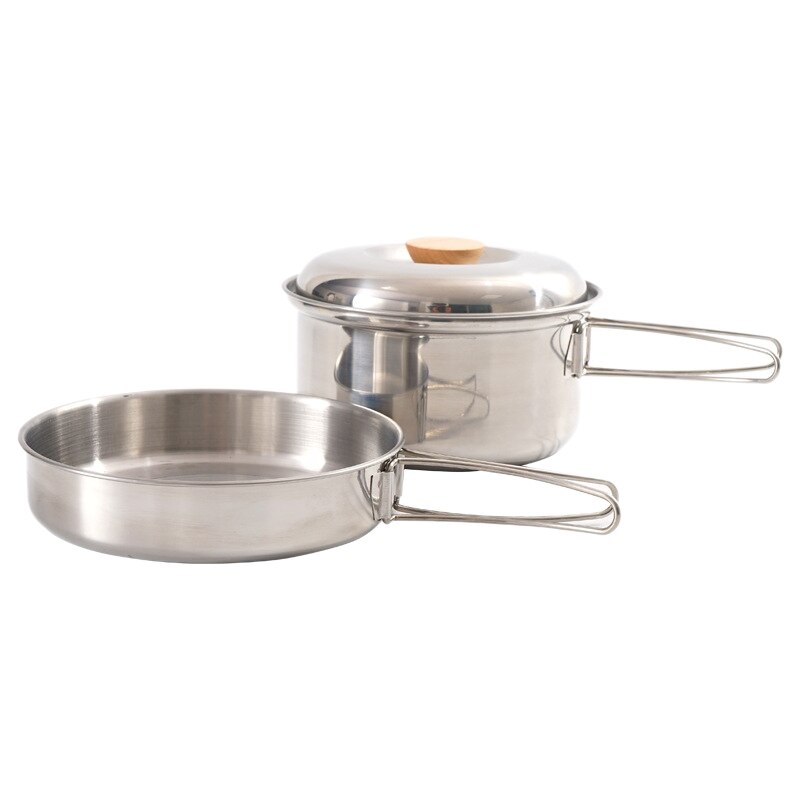 Outdoor Kookgerei Camping Pot Vouwen Servies Cup Met Deksel Opvouwbare Handvat Toerisme Servies: Default Title