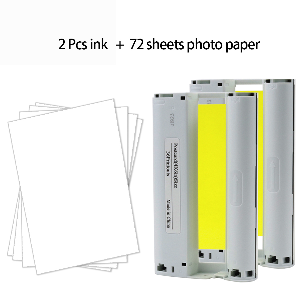 6 Inch KP-108IN Ink-Paper Set Ink Cartridge Photo Paper Compatible For Canon Selphy CP1300 CP1200 CP910 CP900 Photo Printer: 2 set