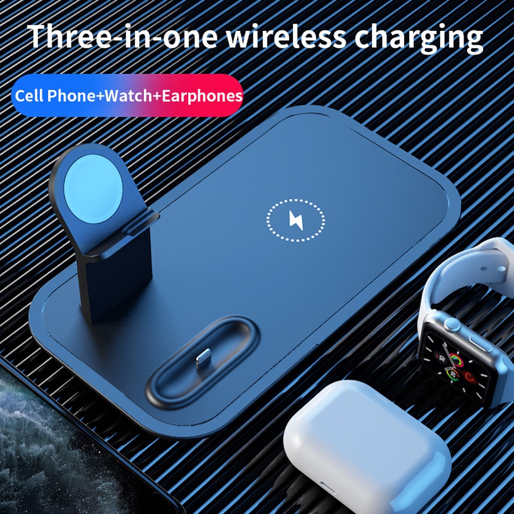 5 em 1 multifuntional carregador sem fio para apple relógio airpods airpods pro iphones série 10w rápida doca de carregamento sem fio