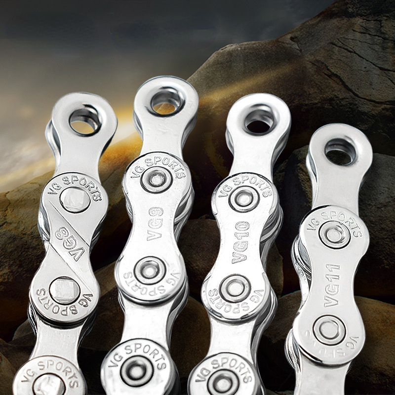 Bicycle Chain 8 9 10 11 Speed Nickel plated Colorful Silver Lightweight Mountain Road Bike MTB Chains Part 116 Links