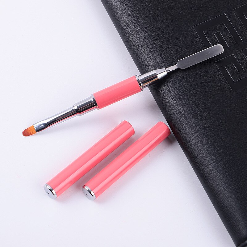 1Pcs Dual Ended Nail Art Acrylic UV Gel Extension Builder Flower Painting Pen Brush UV Gel Remover Spatula Stick Manicure Tool: 04