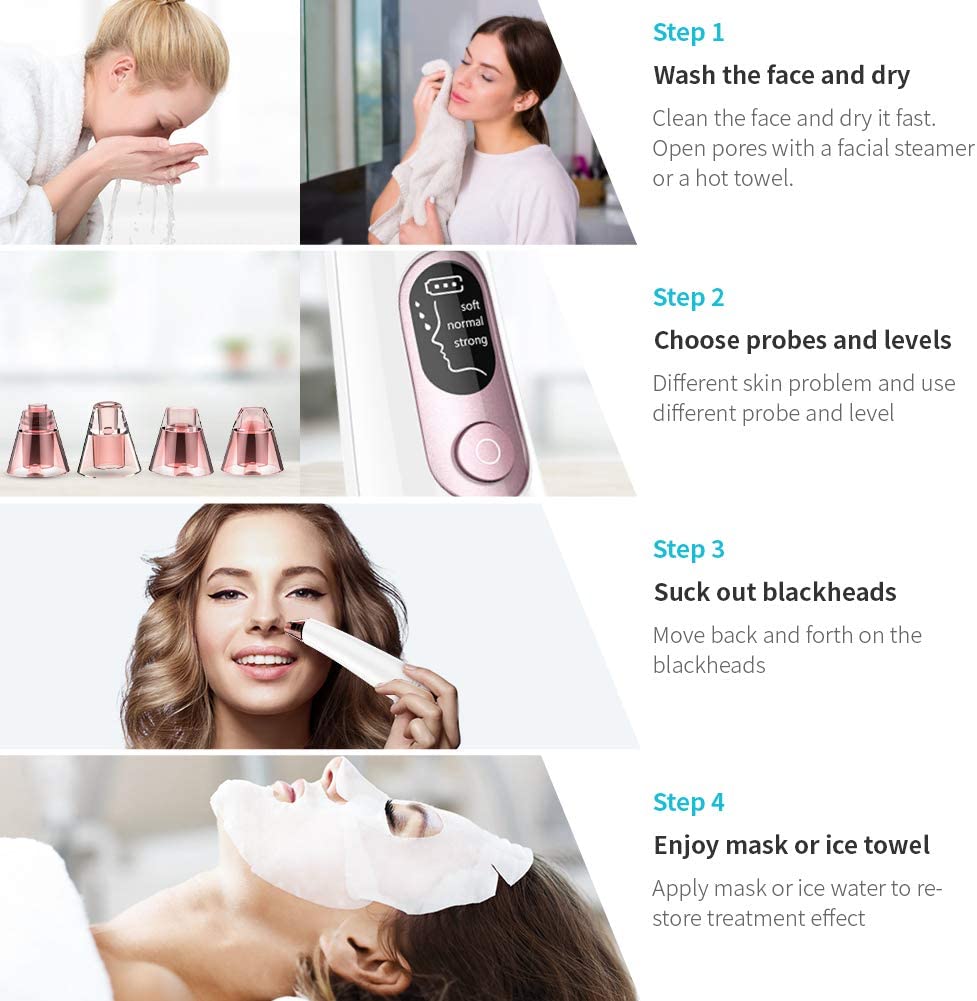 Limpiador de Poros, Xpreen Extractor de Puntos Negros Limpiador Facial Blackhead Remover Eliminador Puntos Negros Electrónico Re: Default Title