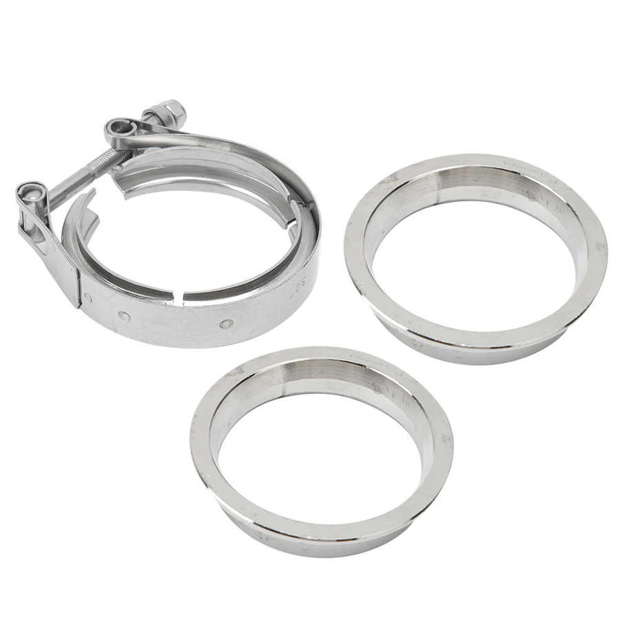 Kit de brides de tuyau d'échappement de voiture en acier inoxydable, 304 pièces, collier de serrage en v: 3.5 pouces