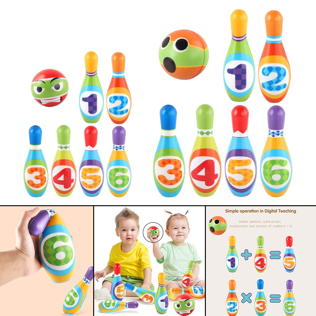 Baumwolle Stifte & Kugeln Bowling einstellen draussen Sport Ausbildung Aktivität Familie Spielzeug