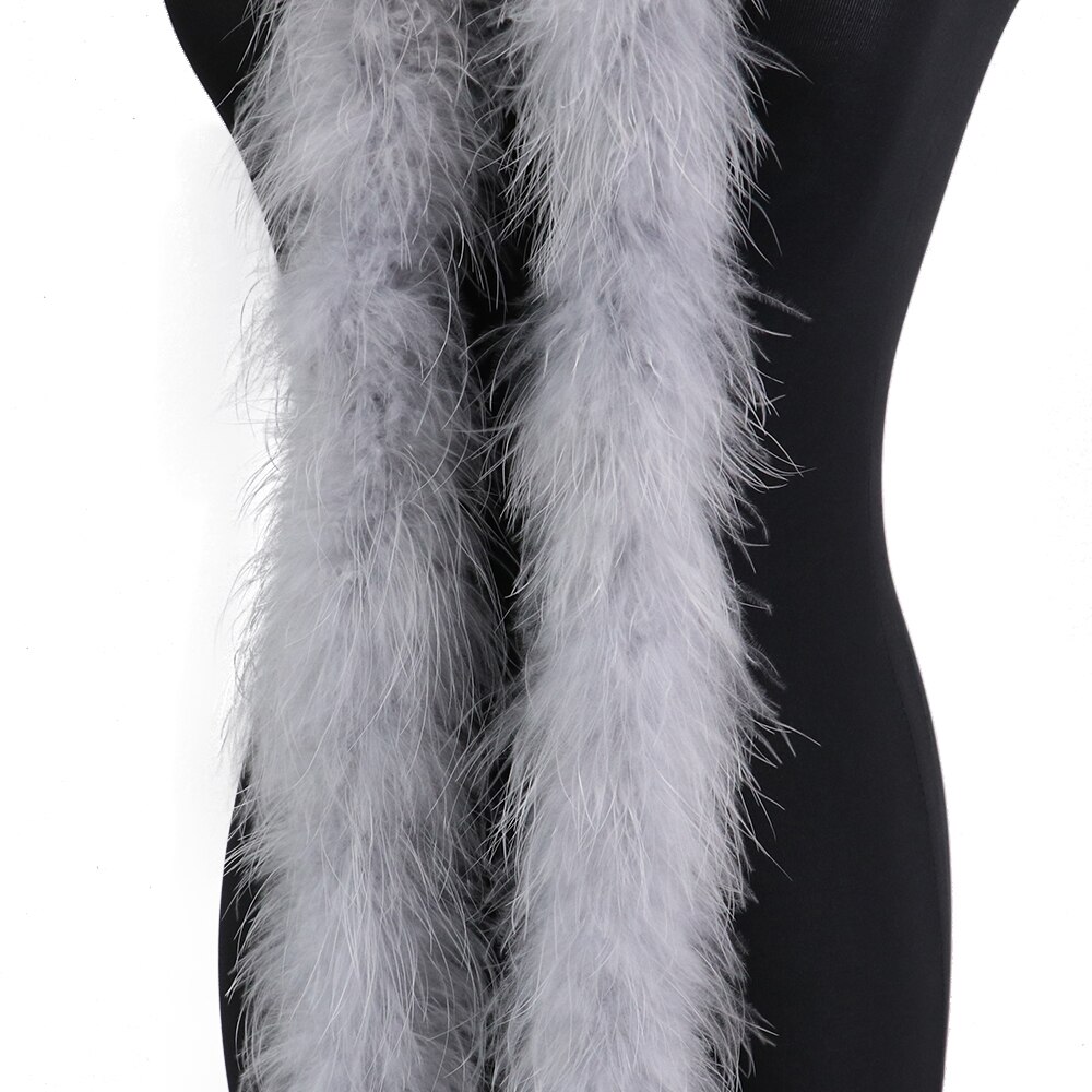 20G Zachte Marabou Veren Boa Voor Sieraden Ambachten Accessoires Bruiloft Decoratie Rekwisieten Fuffy Turkije Pluim: dark gray