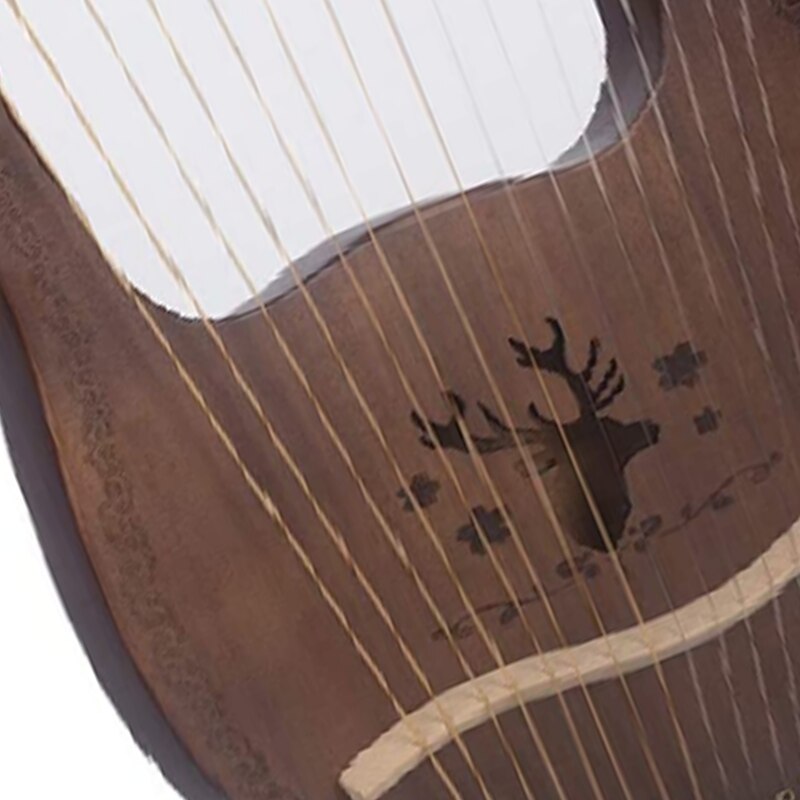 Lyreharpe 16- strengs harpe heptachord mahogni ludharpe med stemmenøgle til musikelskere begyndere