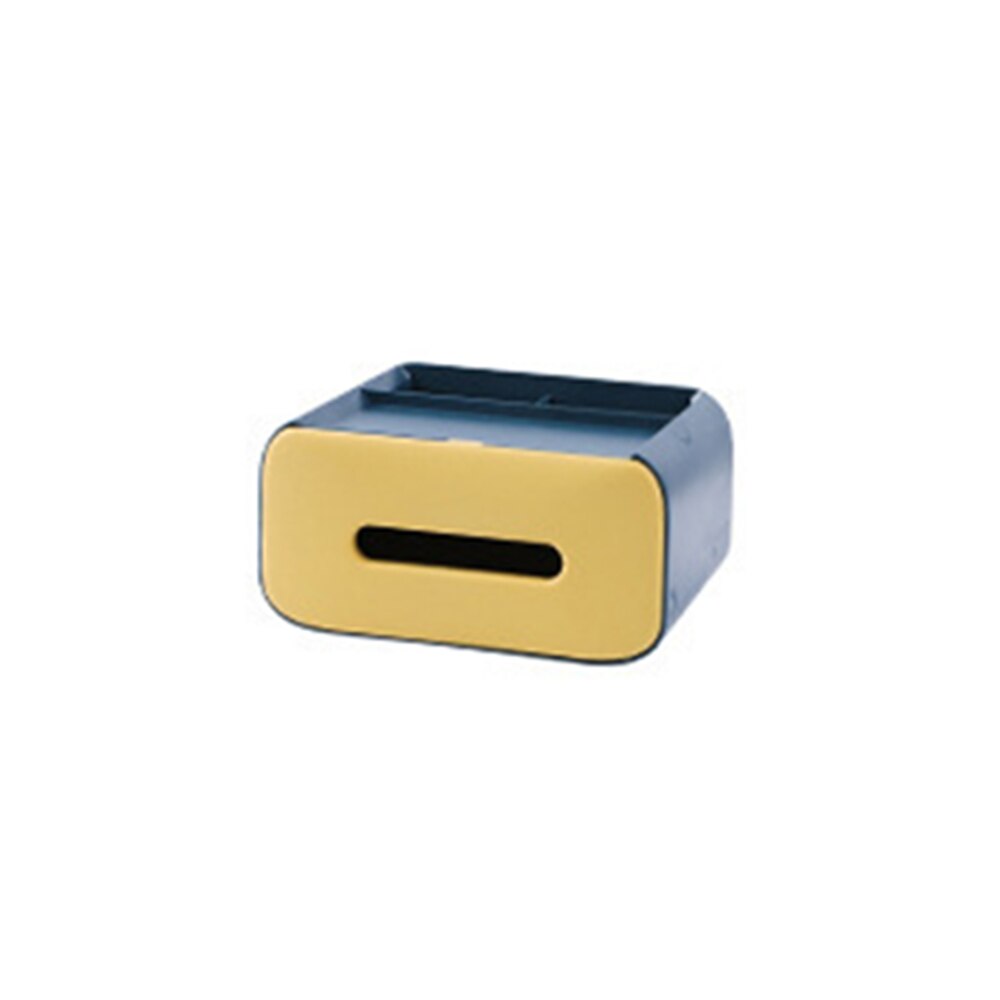 Multifunctional Desktop Organizer Home Remote Control Holder Pencil Scissor Container Tissue Box Storage Boxes: Navy Blue