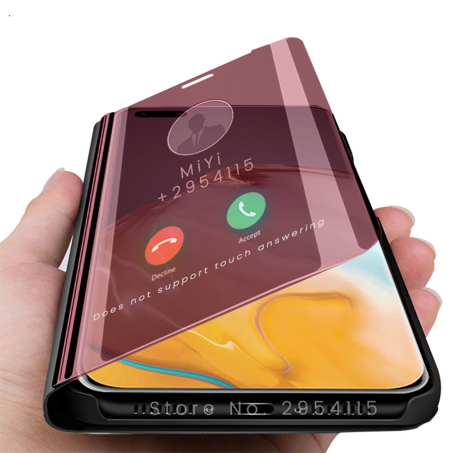 Huawei-p40-lite fall smart spiegel flip-cover fällen für huawei p 40 lite coque fundas für huawei p40 lite pro gehäuse caso