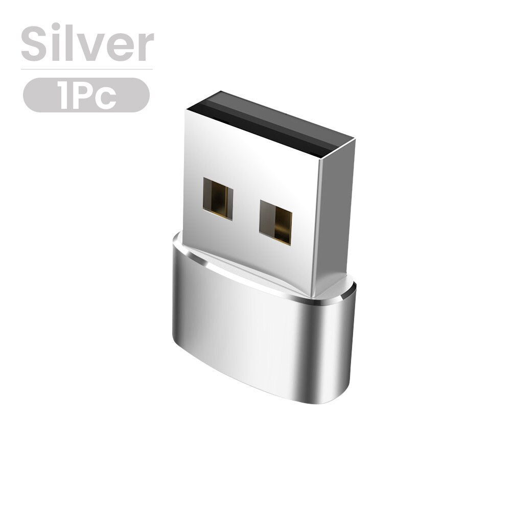 Robotsky USB Stecker auf USB Typ C Weibliche OTG Adapter Konverter Typ-c Kabel Adapter Für Nexus 5x6p Oneplus 3 2 USB-C Daten Ladegerät: 1PC SILVER