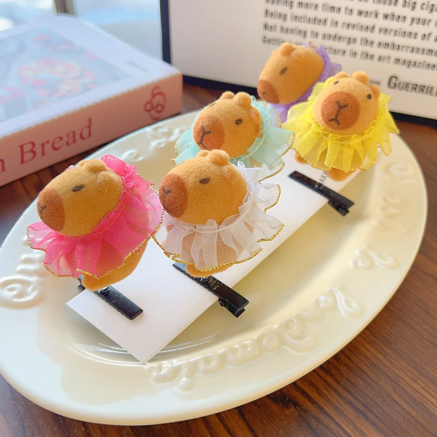 Cute Capybara Hair Clip Children Funny Kawaii 3D Animal Plush Hairpin Duckbill Clips Headdress Lovely Kids Hair Accessories: Pink