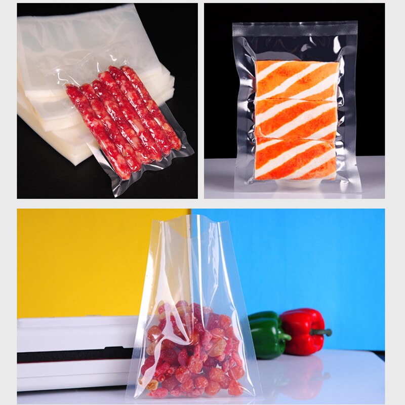 Kitchen Food Vacuum Bag for Food Saving Storage Bags For Vacuum Sealer Food Fresh Transparent Vacuum Bag 100pcs/lot