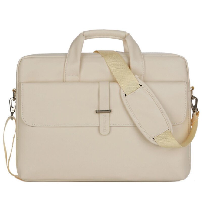 Laptop computer aktetas dames pu leer 15.6- inch schattige roze dames notebooktas waterdicht: Khaki