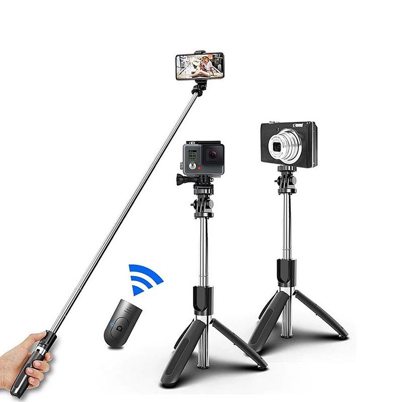 L02 Selfie Stok Draadloze Bluetooth 4.0 Selfie Stick Opvouwbare Statief Monopods Voor Gopro Smartphones Camera