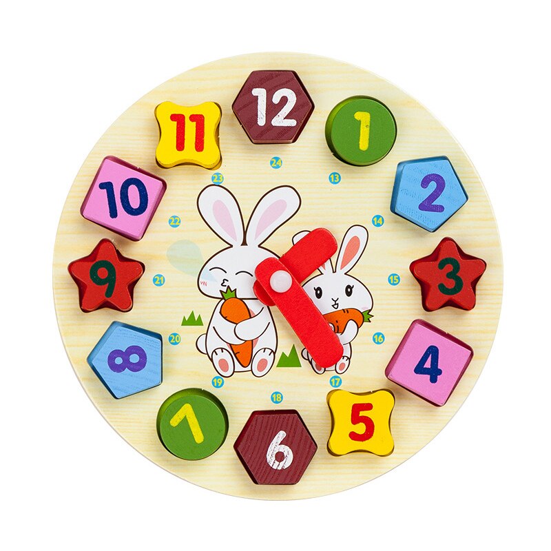 Bambini Educativi Montessori Matematica Giocattolo Filo Divertimento Giocattolo Di Legno Forma di Cognize Worm Mangiare Frutta Formaggio Precoce di Apprendimento Sussidio Didattico Giocattolo: Carrot rabbit