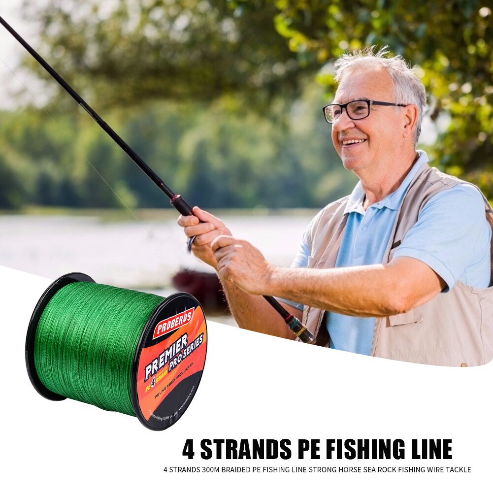 Pro beros 4 strengen gevlochten pe vislijn sterke paardenzee rots visdraad multifilament vislijn glad 300m