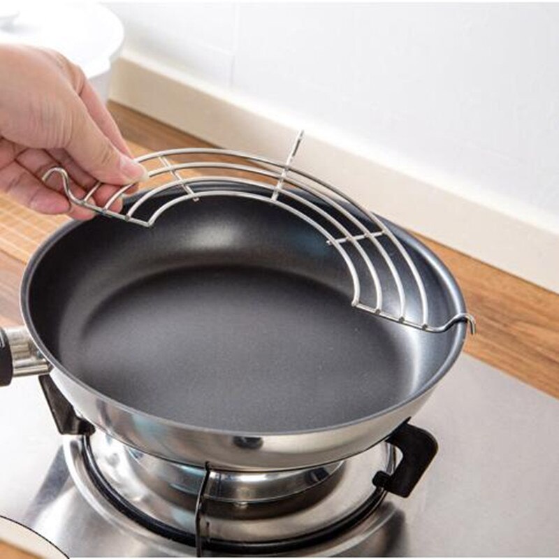 Colador de aceite de acero inoxidable para freír, escurridor de aceite, filtro de malla, accesorios de cocina, 1 Uds.