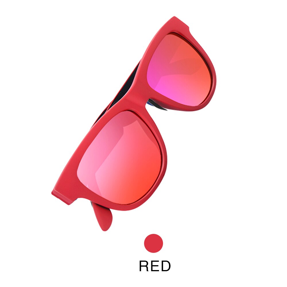 G1 Wireless Bone Conduction Bluetooth Sunglasses w/Mic Hands-Free Call Music Waterproof Smart Sunglasses for iPhone Android: Red